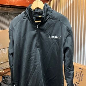 Head Sweater Mens L Black Quarter Zip Pullover Tennis Golf Athleisure Sportswear